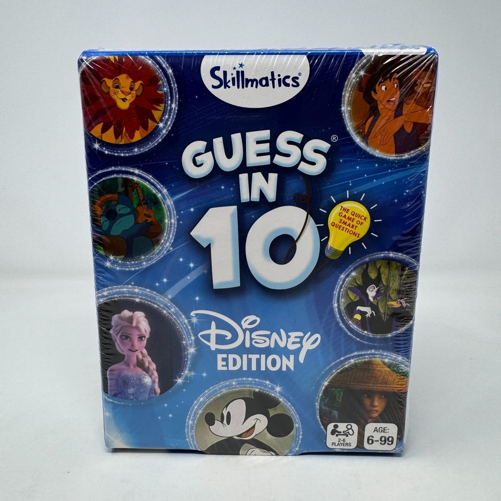 Skillmatics Guess in 10 Disney Edition Card Game 2-6 Players Age 6-99 NEW Sealed